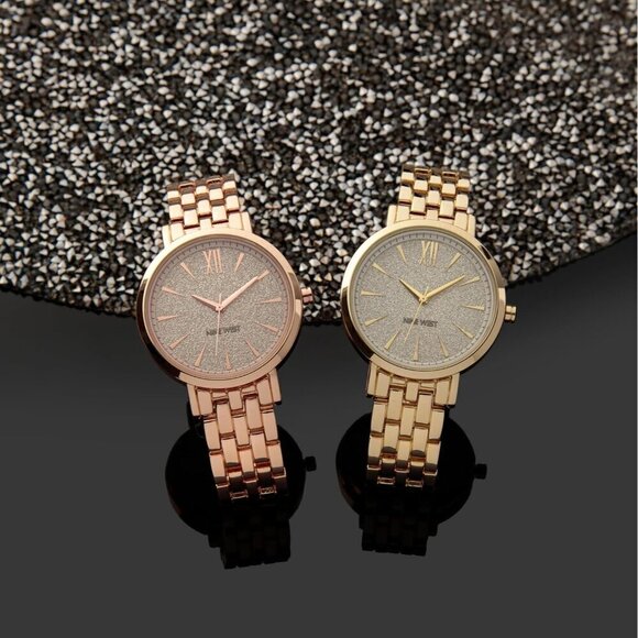 Women Gold Nine West Women\'s Bracelet Watch main image 5
